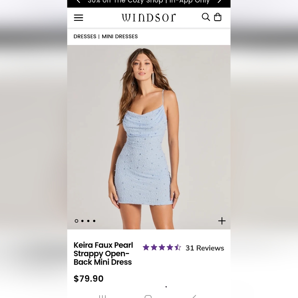 Light blue beaded Windsor dress